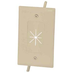 1-Gang Feed-Through Wall Plate with Flexible Opening, 1-Gang Feed-Through Wall Plate with Flexible Opening,